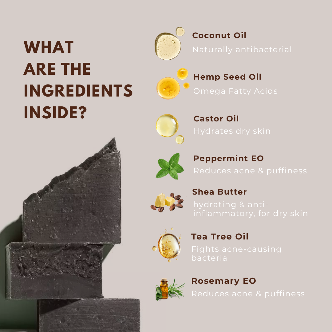 Hemp With Shea Butter and Activated Charcoal soap bar